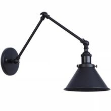 Mylights Retro Rustik Mat Siyah Üç Mafsalı Akrobat Duvar Lambası Aplik