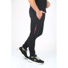 Mysport 2017553 Siyah-Kırmızı Yan Fermuarlı Erkek Eşofman Altı