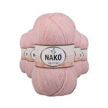 Nako 1479 Açık Pudra Süper İnci 5 Adet 100 gr El Örgü İpi
