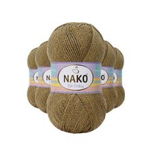 Nako 21354 Elite Baby 5 Adet Sarı Gri El Örgü İpi Tüylenmeyen Bebek Yünü