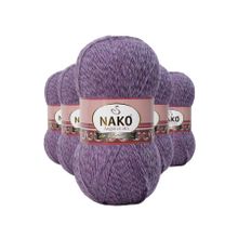 Nako 21360 Angora 5 Adet Lila Muline Lüks El Örgü İpi
