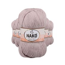 Nako 3079 5 Adet 100 gr Pembeli Gri Süper İnci El Örgü İpi