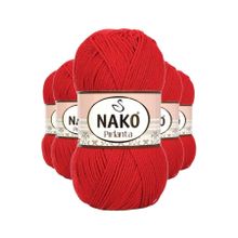 Nako 6741 5 Adet Gelincik Kırmızı Pırlanta Amigurumi El Örgü İpi Yünü