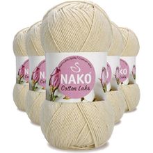 Nako 97543 Açık Bej 5 Adet Cotton Lüks Yelek Tunik Kazak Bluz Hırka İpi Yünü