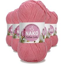 Nako 97551 Gül Pembe 5 Adet Cotton Lüks Yelek Tunik Kazak Bluz Hırka İpi Yünü