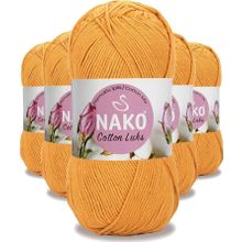 Nako 97553 Koyu Sarı 5 Adet Cotton Lüks Yelek Tunik Kazak Bluz Hırka İpi Yünü