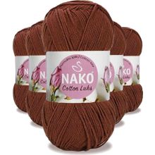 Nako 97556 Kızıl Kahve 5 Adet Cotton Lüks Yelek Tunik Kazak Bluz Hırka İpi Yünü
