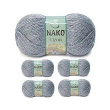Nako No: 194 Vizon Premium Akrilik 5 Adet Sis Gri El Örgü İpi Yünü
