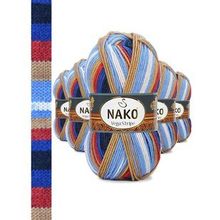Nako No: 82411 5 Adet Vega Stripe Premium Akrilik El Örgü İpi Yünü
