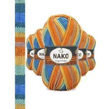 Nako No: 82421 5 Adet Vega Stripe Premium Akrilik El Örgü İpi Yünü