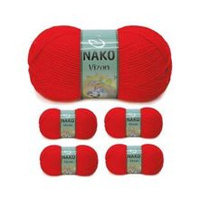 Nako Renk No:207 Alev Kırmızı 5 Adet Vizon Premium Akrilik El Örgü İpi Yünü