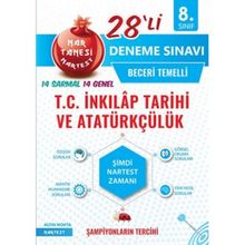 Nartest Yayınları 8. Sınıf T.C. İnkılap Tarihi ve Atatürkçülük Nar Tanesi 28'li Deneme Sınavı