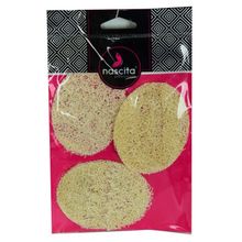 Nascita 3 Adet 9x7 cm Doğal Kabak Lifli Peeling Oval Yüz Pedi Kese