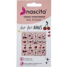 Nascita 30 Kiraz Desenli Tırnak Stickerı