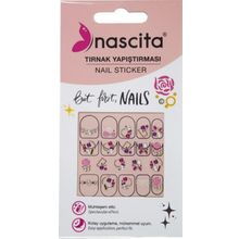 Nascita 37 Işıltılı Renkli Gül Desenli Tırnak Stickerı