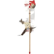 Natura 45 cm Üç Tüylü Bambu Top Kedi Olta Oyuncağı