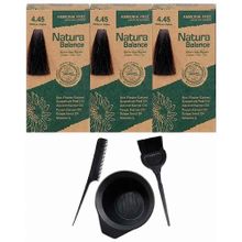 Natura Balance 4.45 Etkileyici Kahve 3 Adet Saç Boyası + Saç Boyama Seti