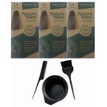 Natura Balance 7.4 Tarçın 3 Adet Saç Boyası + Saç Boyama Seti