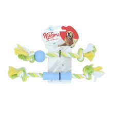 Natura İkili Yavru Köpek Plastikli Diş Kaşıma Halat Set