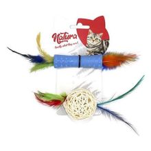 Natura Plastik ve Bambu Top İkili Kedi Diş Kaşıma Oyuncağı