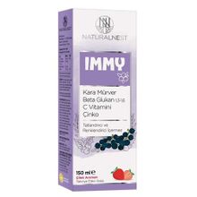 NaturalNest Immy Kara Mürver Çilek Aromalı 150 ml Şurup