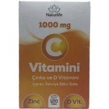 Naturlife 1000 mg C Vitamini Çinko D Vitamini 120 Tablet Takviye Edici Gıda