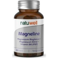 NatuWell Magneline Magnezyum Bisglisinat Sitrat Vitamin B6 P5P 60 Kapsül