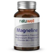 Natuwell Magneline Magnezyum L-Treonat Bisglisinat Vitamin C B6 D3 30 Tablet