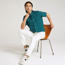 Nautica W35100T 3 DC Classic Fit Kısa Kollu Yeşil Erkek Gömlek