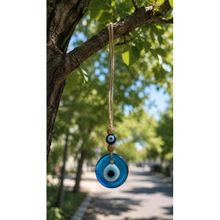 Nazar Boncuğu Dikiz Aynası Süsü Mavi Renkli 4 cm Duvar Süsü El Yapımı Cam Kapı Süsü