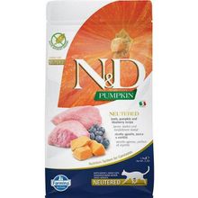 N&D 1,5 KG Balkabaklı Kuzu Etli Yaban Mersinli Tahılsız Kısırlaştırılmış Kedi Maması