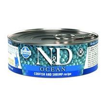 N&D Ocean Morina Balığı,Karides Balkabağı 6x80 gr Yavru Kedi Konsreve