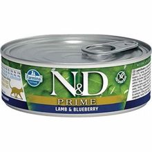 N&D Prime 80 gr Tahılsız Kuzulu Yaban Mersinli Yetişkin Kedi Konservesi