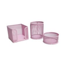 Need ND-1001 Masaüstü Perfore 3'lü Toz Pembe Kalemlik Seti
