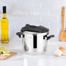 Nehir Silver Matik 5lt Çelik Siyah Düdüklü Tencere