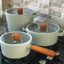 Neoflam Fika Döküm Alüminyum 6 Parça Gri Tencere Seti