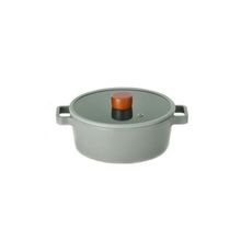 Neoflam Fika Gri 22x9 cm Cam Kapaklı Basık Tencere