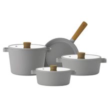 Neoflam Fika Gri 7 Parça Tencere ve Tava Seti