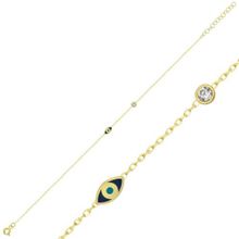 Nereze 925 Ayar Gold Kaplama Tektaş Detay Minimal Göz Gümüş Bileklik