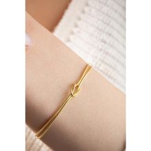 Nereze 925 Ayar Gümüş Gold Kaplama Düğüm Model Bileklik