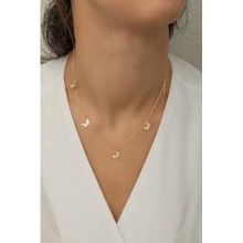 Nereze 925 Ayar Gümüş Gold Kelebek Şans Kolye