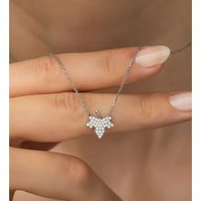 Nereze 925 Ayar Gümüş Minik Çınar Yaprağı Kadın Gümüş Kolye