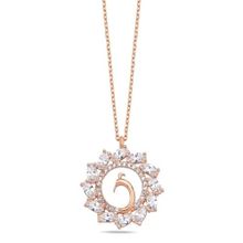 Nereze 925 Ayar Gümüş Rose Zirkon Taşlı Anka Kuşu Kolye