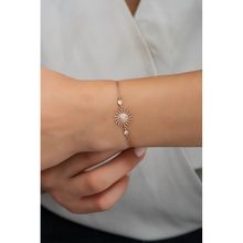 Nereze 925 Ayar Gümüş Rose Zirkon Taşlı Güneş Bileklik