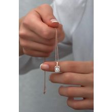 Nereze 925 Ayar Rose Baget Tektaş Kadın Gümüş Kolye
