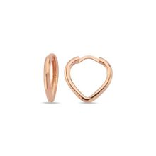 Nereze 925 Ayar Rose Kalp Küpe Kadın Gümüş Küpe