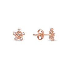 Nereze 925 Ayar Rose Kaplama Minimal Kartanesi Gümüş Küpe