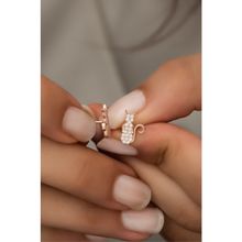 Nereze 925 Ayar Rose Minik Kedi Kadın Gümüş Küpe