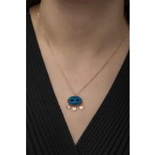 Nereze 925 Ayar Süryani Nazar Kadın Gümüş Kolye