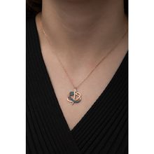 Nereze 925 Ayar Turkuaz Elif Vav Kadın Gümüş Kolye